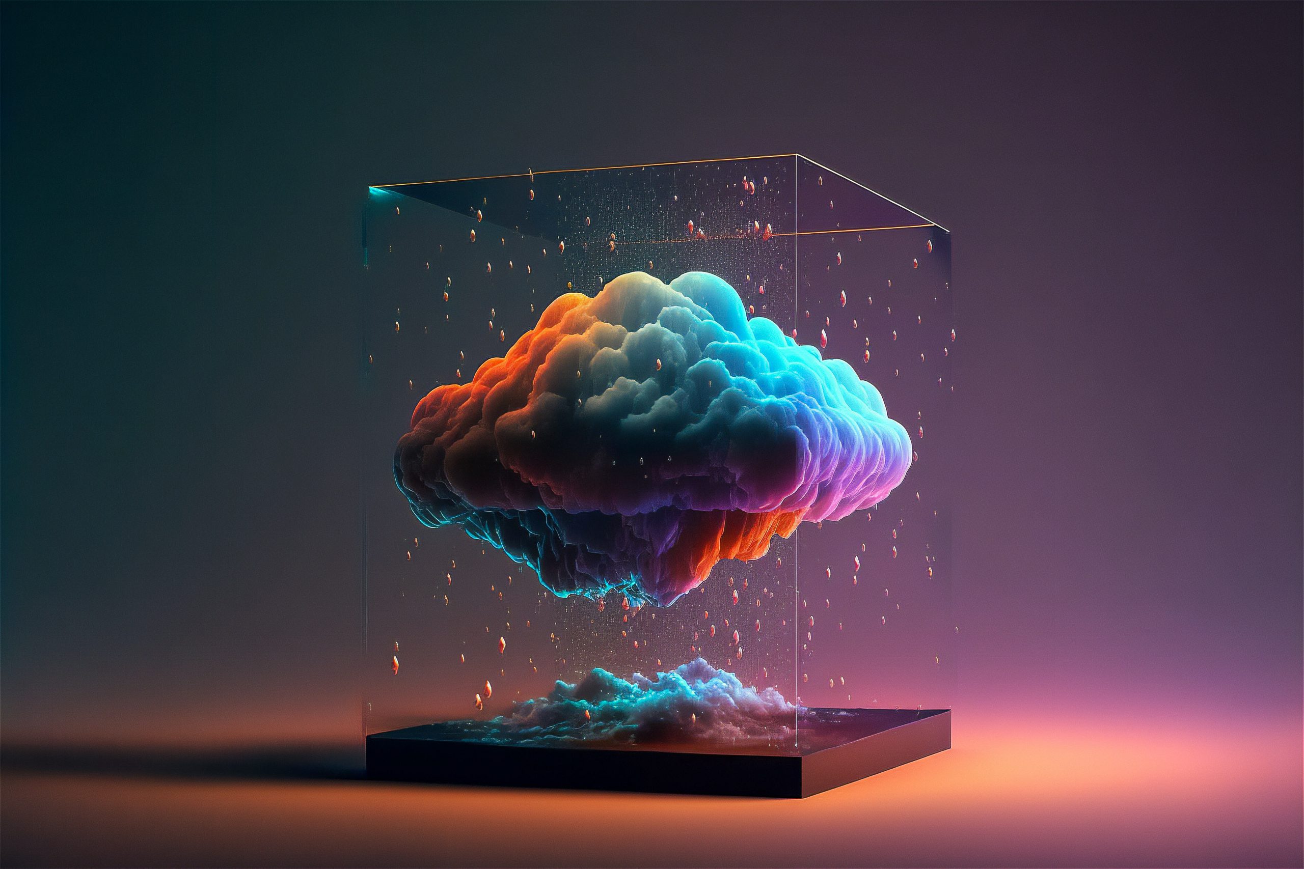 Illustration showing quantum computing integrated with cloud infrastructure, symbolizing advanced data processing and modern IT systems.