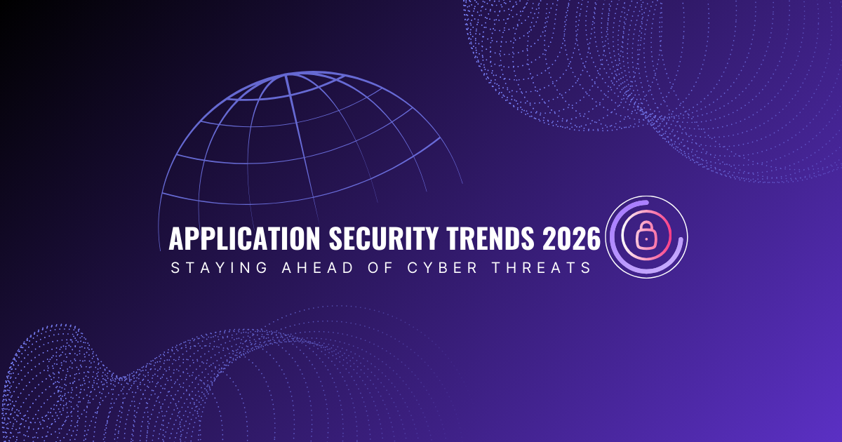 Illustration showing AI and cybersecurity shield symbolizing 2026 application security trends and defenses